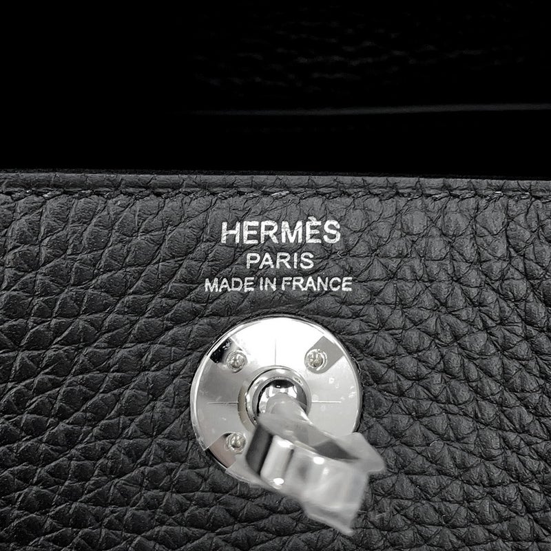 エルメス ハンドバッグ リンディ ミニ ブラック/シルバー金具 トリヨンクレマンス G刻印 HERMES 2way 黒