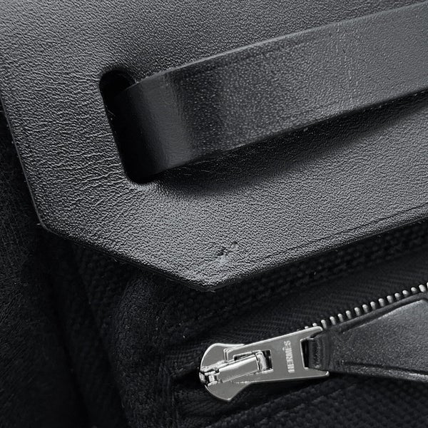 エルメス ショルダーバッグ エールバッグジップ ミニ ブラック/シルバー金具 トワルミリタリー/ヴァッシュハンター G刻印 黒