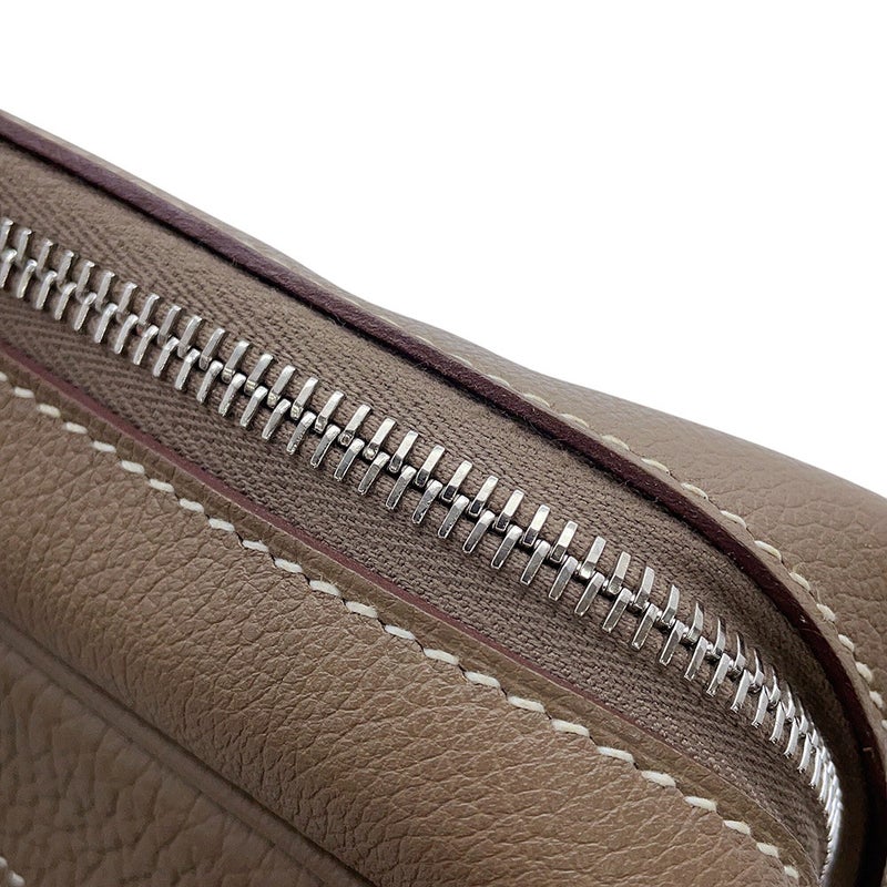 エルメス ショルダーバッグ プティ クーリエ エトゥープ/シルバー金具 エバーカラー/トリヨンクレマンス W刻印 HERMES