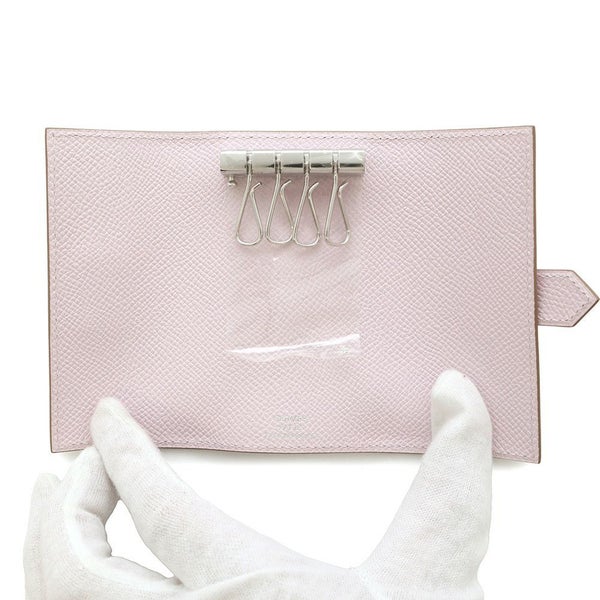 エルメス 4連キーケース ベアン モーヴペール/シルバー金具 エプソン W刻印 HERMES