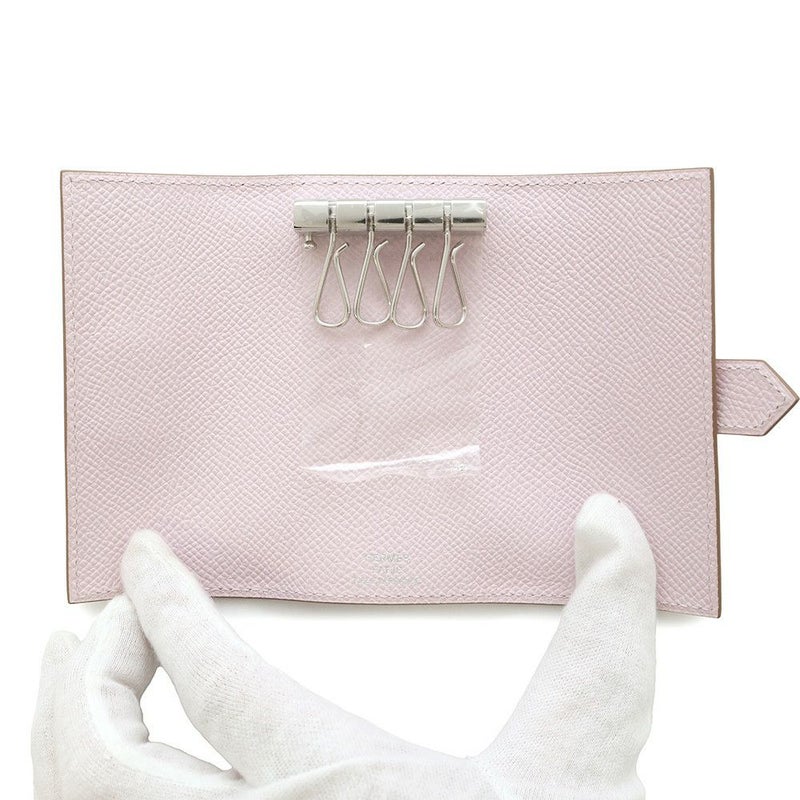 エルメス 4連キーケース ベアン モーヴペール/シルバー金具 エプソン W刻印 HERMES
