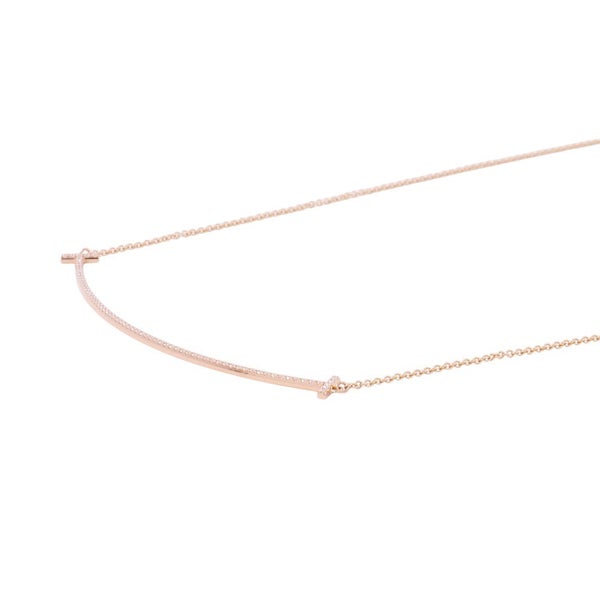 ティファニー ネックレス Tスマイル ペンダント ラージ ダイヤモンド 計約0.19ct K18PGピンクゴールド 60011654 Tiffany&Co.