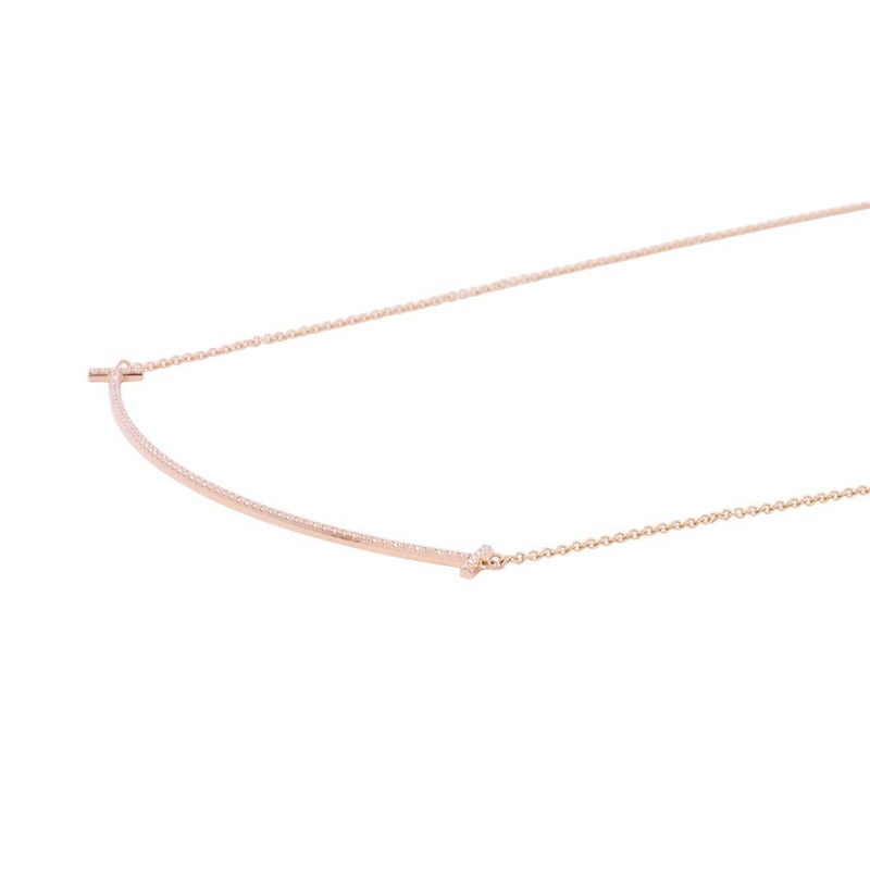 ティファニー ネックレス Tスマイル ペンダント ラージ ダイヤモンド 計約0.19ct K18PGピンクゴールド 60011654 Tiffany&Co.