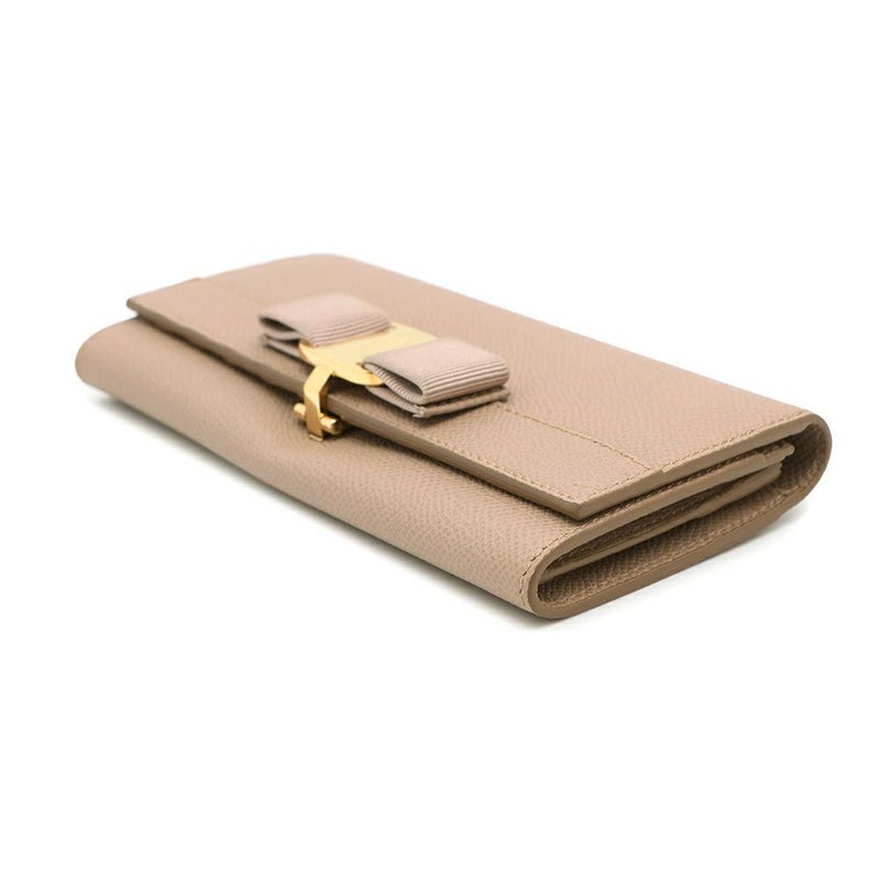 サルバトーレ・フェラガモ 長財布 ヴァラリボン レザー Ferragamo 財布 リボン