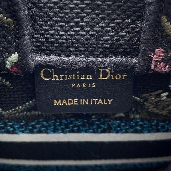 クリスチャン・ディオール ハンドバッグ ブックトートミニ フラワー バーティカル キャンバス Christian Dior 2wayショルダー 黒