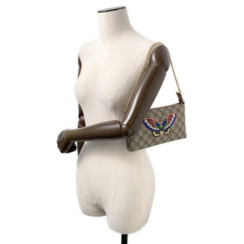 グッチ ハンドバッグ GGスプリーム ホリデーコレクション バタフライ チェーンポーチ PVC 456866 GUCCI 蝶