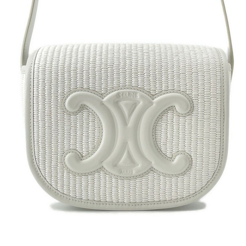 セリーヌ ショルダーバッグ トリオンフ ラフィア 198262EBL.01WW CELINE カゴバッグ 白