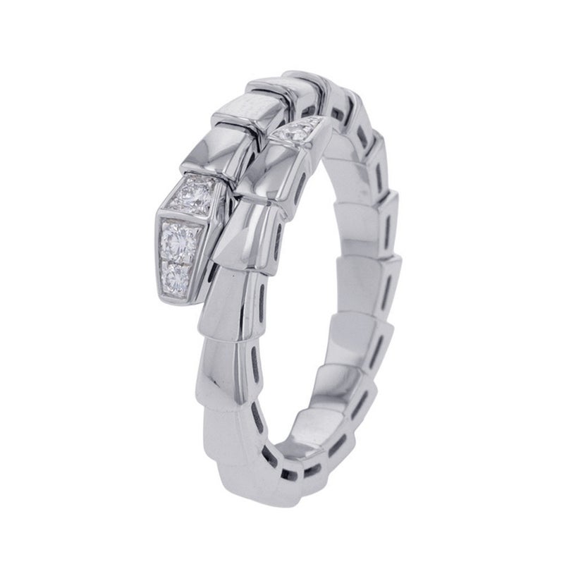 ブルガリ リング セルペンティ ヴァイパー シングルコイル ダイヤ 計0.14ct K18WG サイズXXL 360470 BVLGARI 指輪