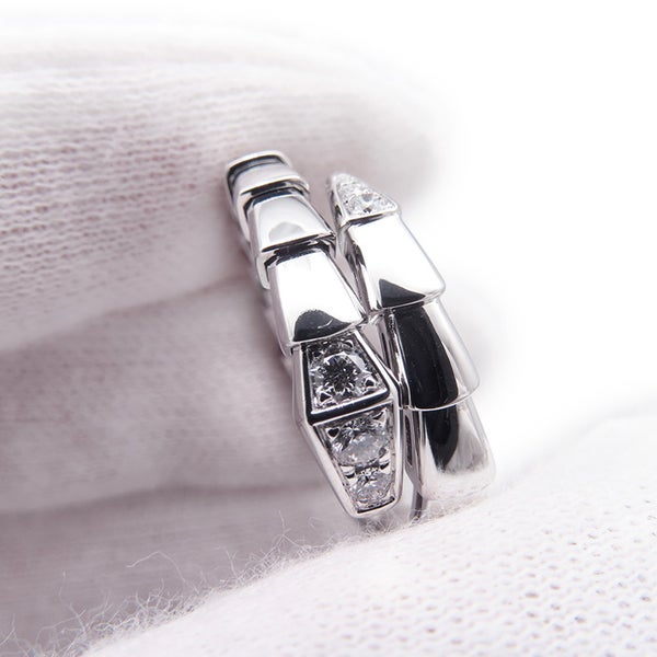 ブルガリ リング セルペンティ ヴァイパー シングルコイル ダイヤ 計0.14ct K18WG サイズXXL 360470 BVLGARI 指輪