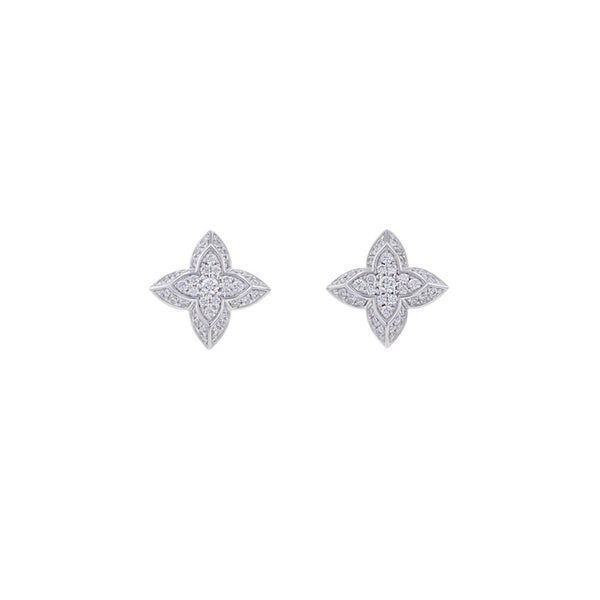 ルイヴィトン ピアス LV ダイヤモンド ダブル ラウンド ダイヤ 中石 2P 計約0.60ct/74P 計約0.22ct K18WG Q06400 LOUIS VUITTON
