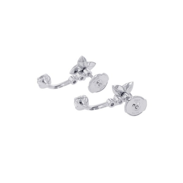 ルイヴィトン ピアス LV ダイヤモンド ダブル ラウンド ダイヤ 中石 2P 計約0.60ct/74P 計約0.22ct K18WG Q06400 LOUIS VUITTON