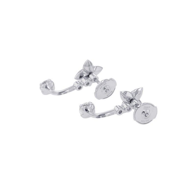 ルイヴィトン ピアス LV ダイヤモンド ダブル ラウンド ダイヤ 中石 2P 計約0.60ct/74P 計約0.22ct K18WG Q06400 LOUIS VUITTON