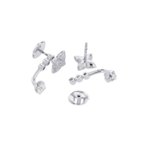 ルイヴィトン ピアス LV ダイヤモンド ダブル ラウンド ダイヤ 中石 2P 計約0.60ct/74P 計約0.22ct K18WG Q06400 LOUIS VUITTON