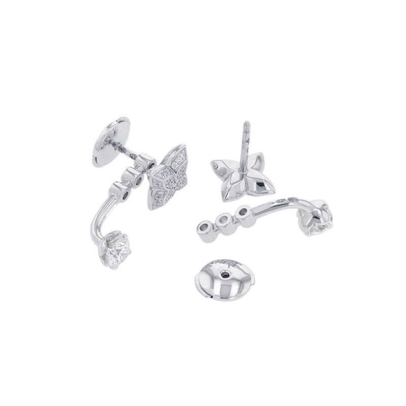 ルイヴィトン ピアス LV ダイヤモンド ダブル ラウンド ダイヤ 中石 2P 計約0.60ct/74P 計約0.22ct K18WG Q06400 LOUIS VUITTON