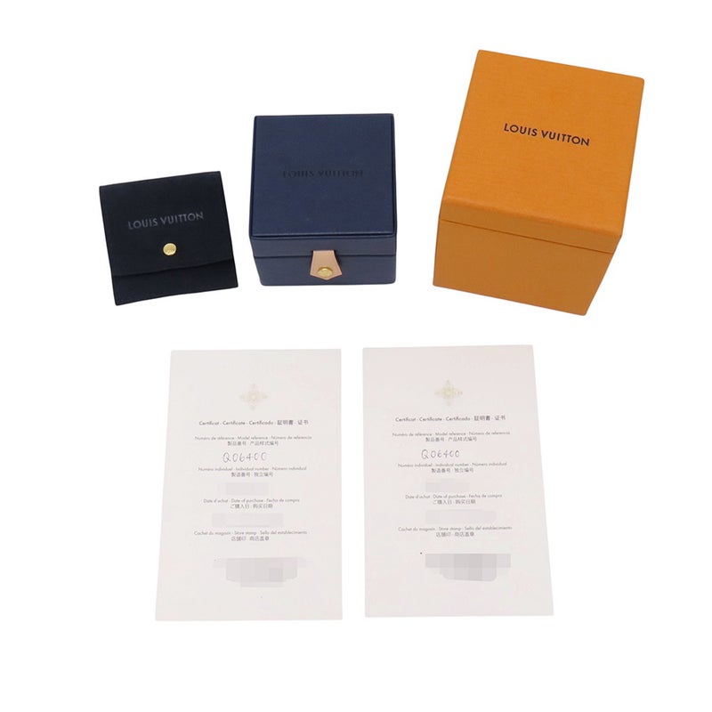 ルイヴィトン ピアス LV ダイヤモンド ダブル ラウンド ダイヤ 中石 2P 計約0.60ct/74P 計約0.22ct K18WG Q06400 LOUIS VUITTON