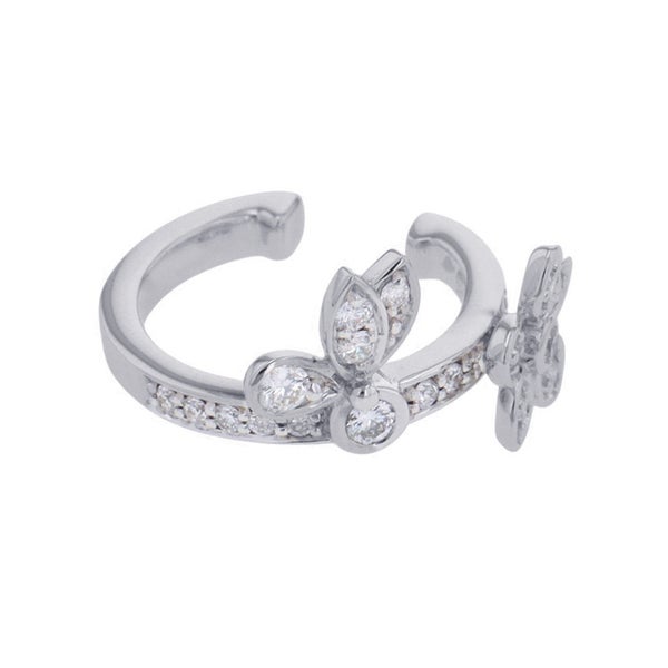 グラフ イヤーカフ バタフライ フラワー ダイヤモンド 約計0.18ct K18WGホワイトゴールド RGE2163 GRAFF イヤカフ