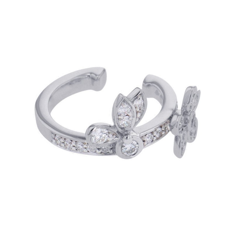 グラフ イヤーカフ バタフライ フラワー ダイヤモンド 約計0.18ct K18WGホワイトゴールド RGE2163 GRAFF イヤカフ