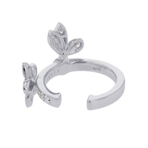 グラフ イヤーカフ バタフライ フラワー ダイヤモンド 約計0.18ct K18WGホワイトゴールド RGE2163 GRAFF イヤカフ