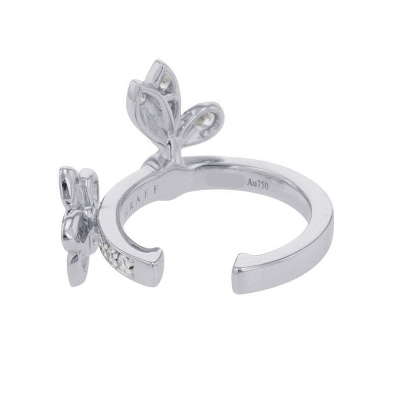 グラフ イヤーカフ バタフライ フラワー ダイヤモンド 約計0.18ct K18WGホワイトゴールド RGE2163 GRAFF イヤカフ