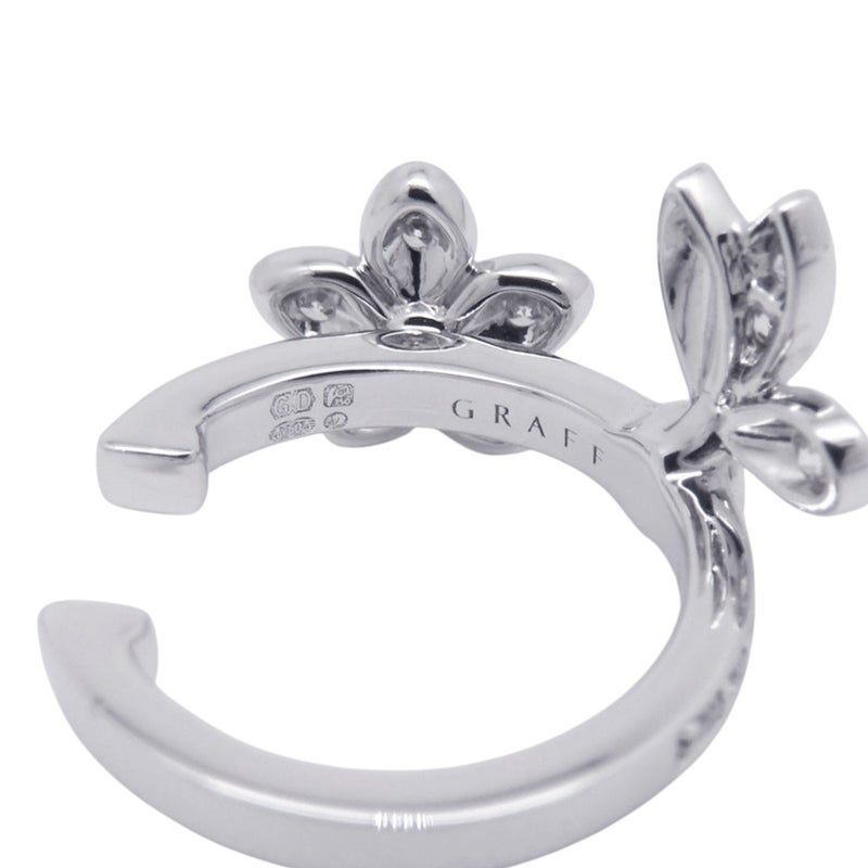 グラフ イヤーカフ バタフライ フラワー ダイヤモンド 約計0.18ct K18WGホワイトゴールド RGE2163 GRAFF イヤカフ