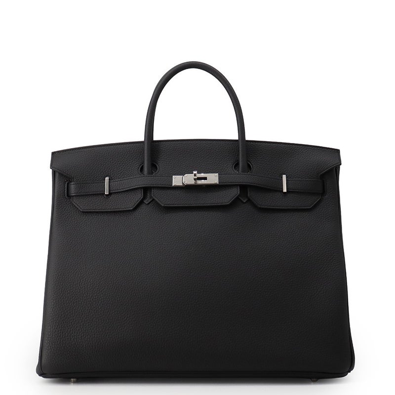 エルメス バーキン40 ブラック/シルバー金具 トゴ G刻印 HERMES Birkin ハンドバッグ 黒