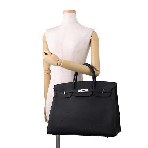 エルメス バーキン40 ブラック/シルバー金具 トゴ G刻印 HERMES Birkin ハンドバッグ 黒