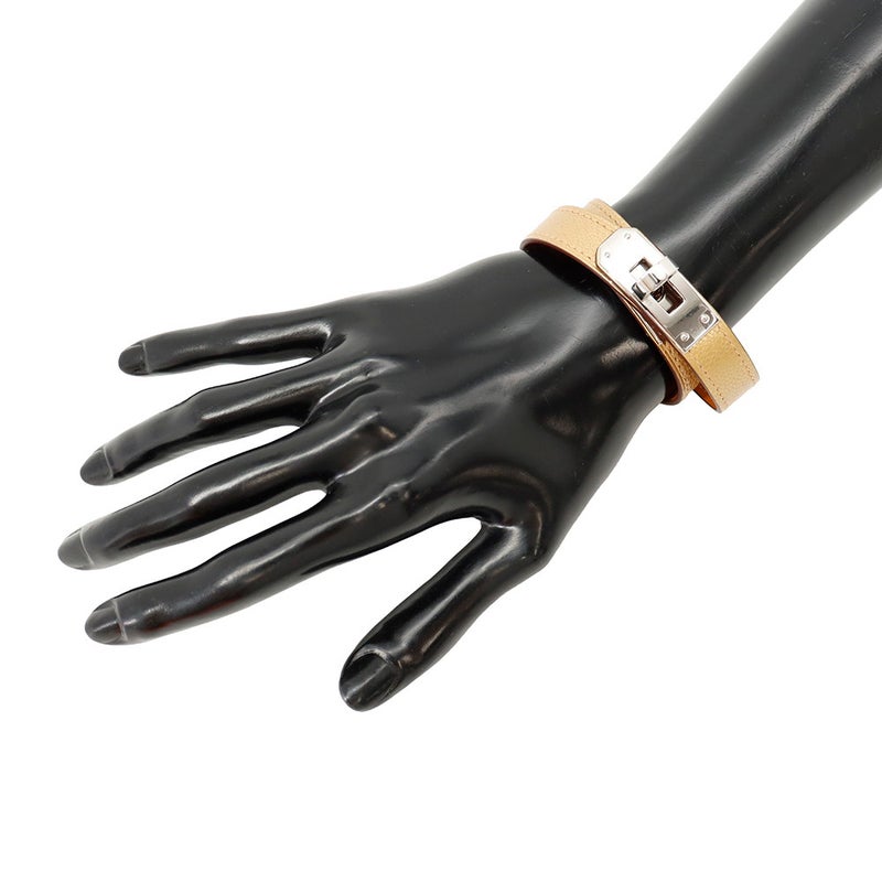 エルメス ブレスレット ケリー ドゥブルトゥール  ドレ/シルバー金具 シェブルシャムキラ W刻印 サイズT3