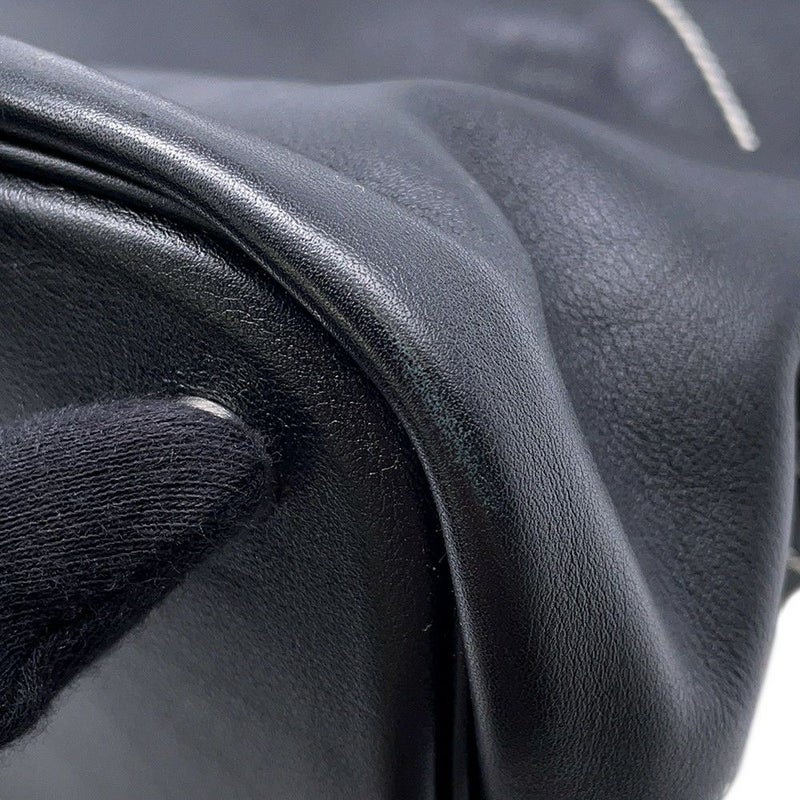 エルメス ハンドバッグ ボリード リラックス35 ブラック/シルバー金具 ヴォーシッキム □O刻印 HERMES 黒