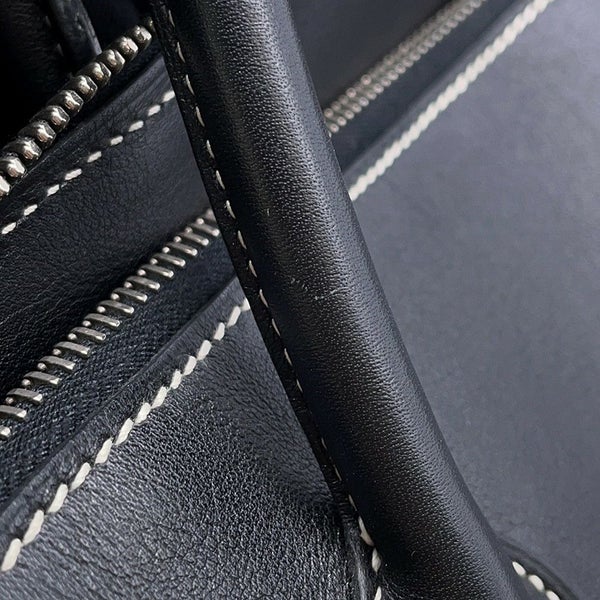 エルメス ハンドバッグ ボリード リラックス35 ブラック/シルバー金具 ヴォーシッキム □O刻印 HERMES 黒