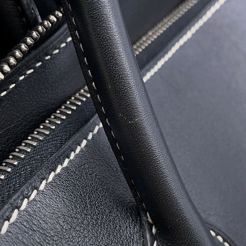 エルメス ハンドバッグ ボリード リラックス35 ブラック/シルバー金具 ヴォーシッキム □O刻印 HERMES 黒