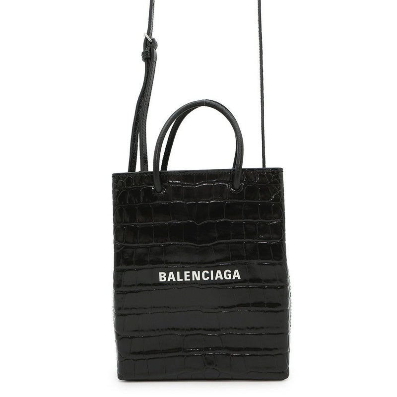 バレンシアガ トートバッグ ショッピング トートXXS 型押しレザー 757776 BALENCIAGA 2wayショルダー 黒