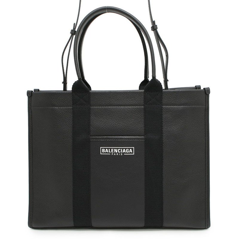バレンシアガ トートバッグ ハードウェア ロゴ レザー 671400 BALENCIAGA 2wayショルダー 黒