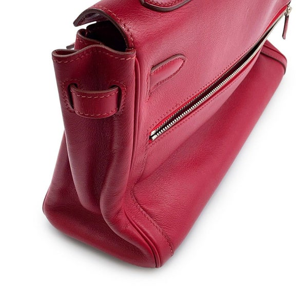 エルメス ハンドバッグ ケリーラキ32 ルビー/シルバー金具 スイフト □O刻印 2wayショルダー