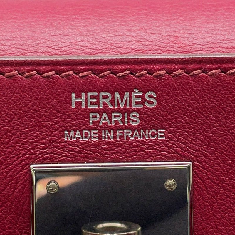 エルメス ハンドバッグ ケリーラキ32 ルビー/シルバー金具 スイフト □O刻印 2wayショルダー