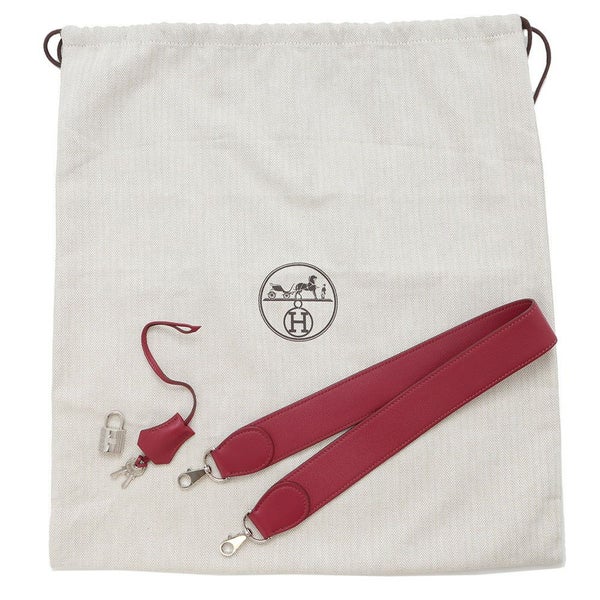 エルメス ハンドバッグ ケリーラキ32 ルビー/シルバー金具 スイフト □O刻印 2wayショルダー