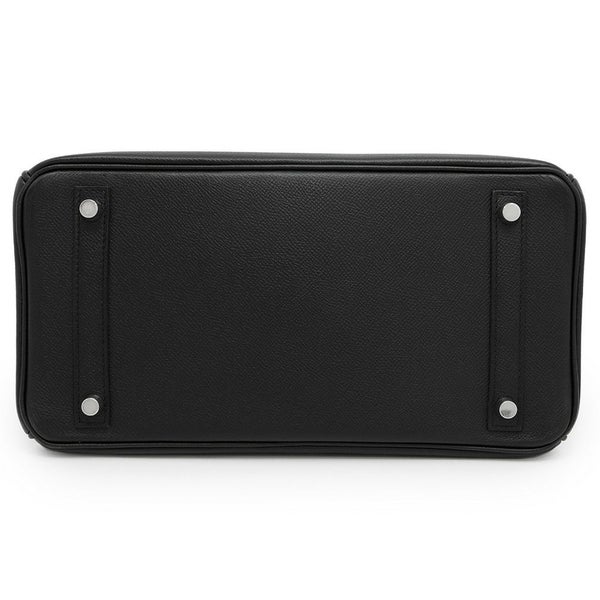 エルメス バーキン30 ブラック/シルバー金具 エプソン □L刻印 HERMES Birkin ハンドバッグ 黒