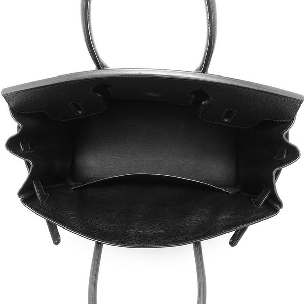 エルメス バーキン30 ブラック/シルバー金具 エプソン □L刻印 HERMES Birkin ハンドバッグ 黒