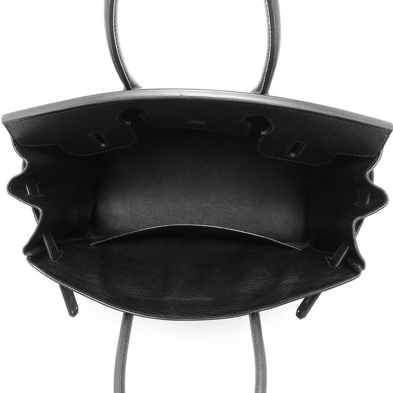 エルメス バーキン30 ブラック/シルバー金具 エプソン □L刻印 HERMES Birkin ハンドバッグ 黒