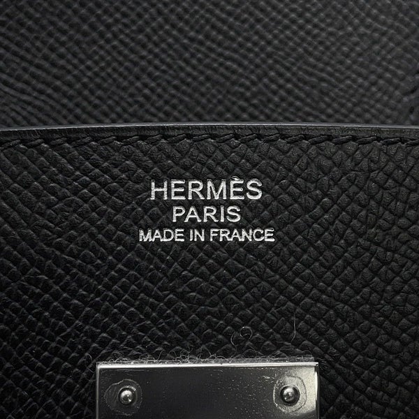 エルメス バーキン30 ブラック/シルバー金具 エプソン □L刻印 HERMES Birkin ハンドバッグ 黒