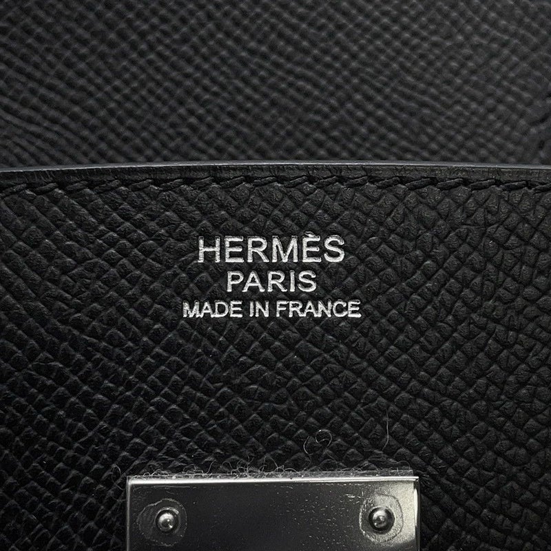 エルメス バーキン30 ブラック/シルバー金具 エプソン □L刻印 HERMES Birkin ハンドバッグ 黒