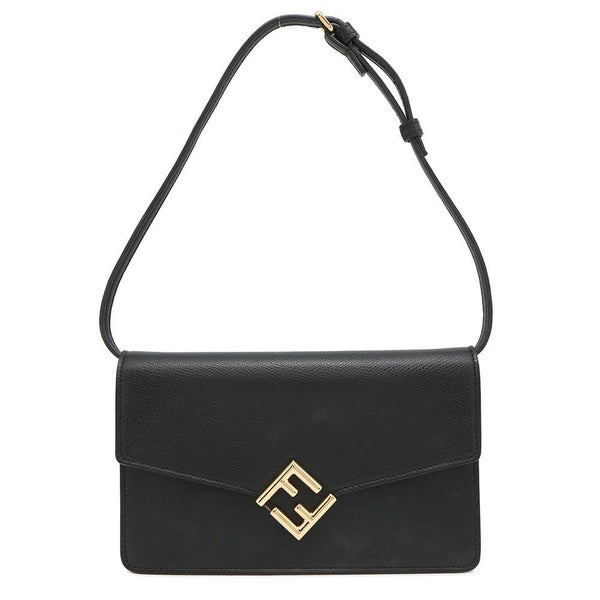 フェンディ ショルダーウォレット FFダイヤモンド レザー 8M0488 FENDI 長財布 黒