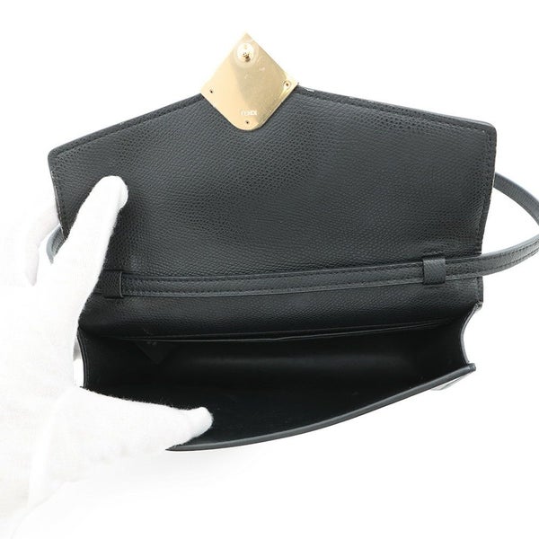 フェンディ ショルダーウォレット FFダイヤモンド レザー 8M0488 FENDI 長財布 黒