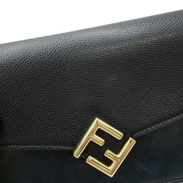 フェンディ ショルダーウォレット FFダイヤモンド レザー 8M0488 FENDI 長財布 黒