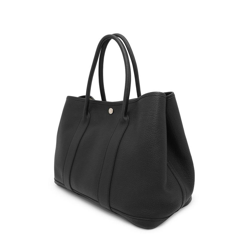 エルメス トートバッグ ガーデンパーティPM ブラック/シルバー金具 カントリー □K刻印 黒