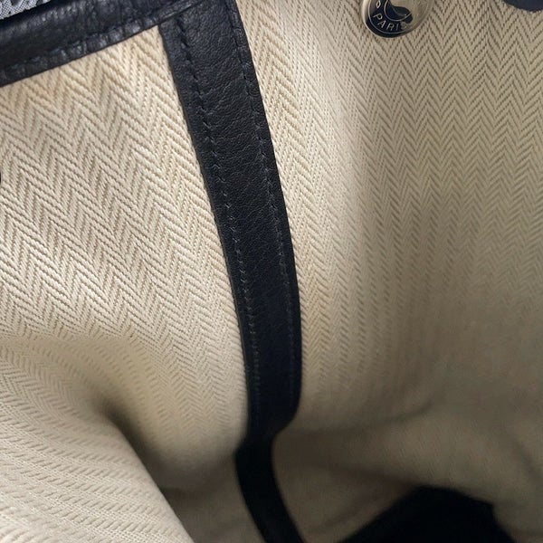 エルメス トートバッグ ガーデンパーティPM ブラック/シルバー金具 カントリー □K刻印 黒