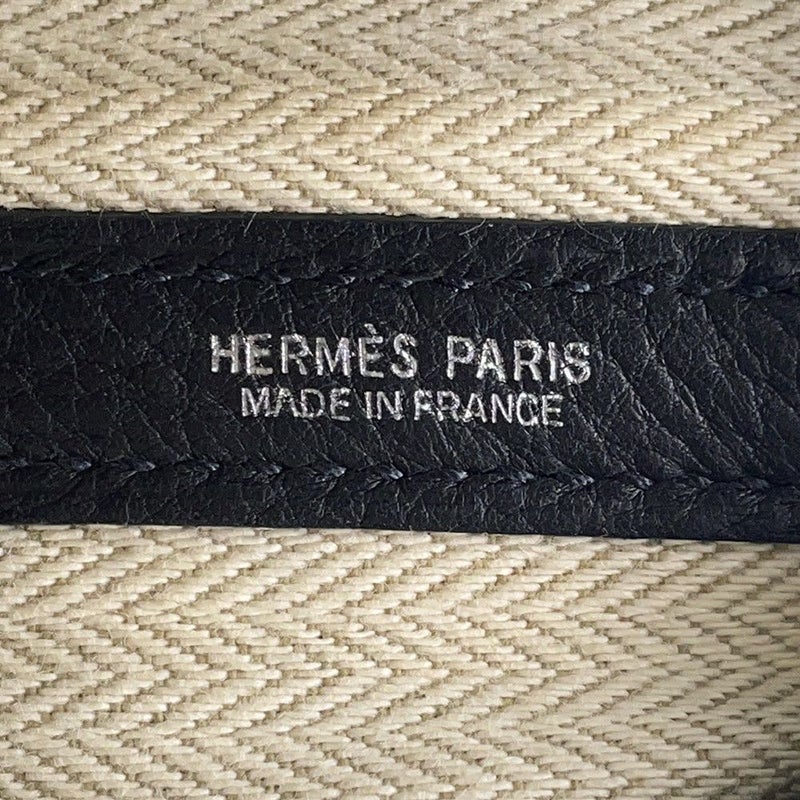 エルメス トートバッグ ガーデンパーティPM ブラック/シルバー金具 カントリー □K刻印 黒