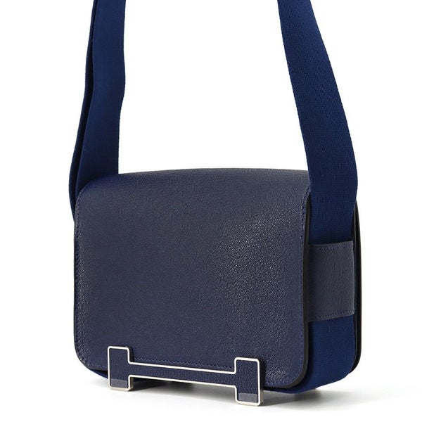 エルメス ショルダーバッグ ゲタ ネイビー/シルバー金具 シェブルミゾル B刻印