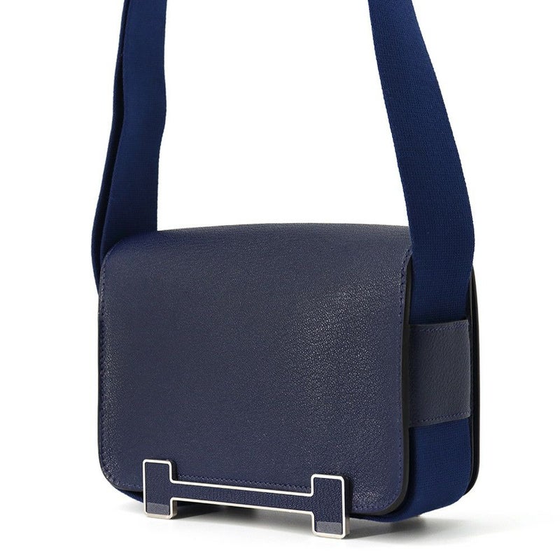 エルメス ショルダーバッグ ゲタ ネイビー/シルバー金具 シェブルミゾル B刻印