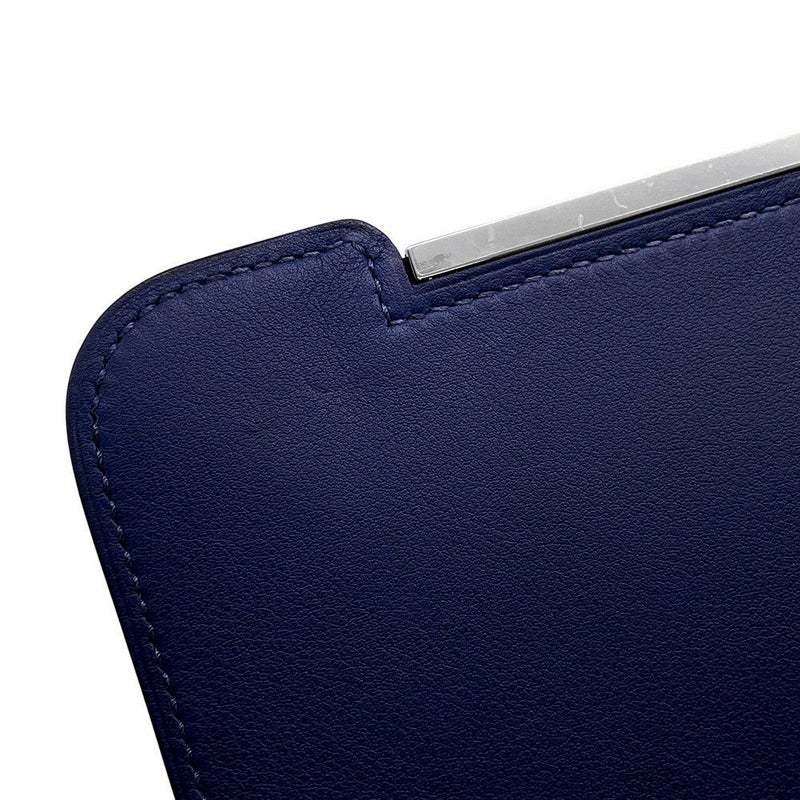 エルメス ショルダーバッグ ゲタ ネイビー/シルバー金具 シェブルミゾル B刻印