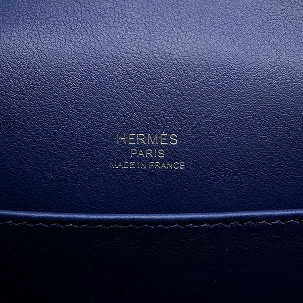 エルメス ショルダーバッグ ゲタ ネイビー/シルバー金具 シェブルミゾル B刻印